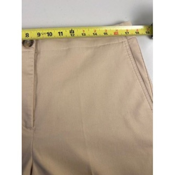 Ann Taylor Women Tan Cropped Wide Leg Pants Size 14 Cotton Blend - Picture 4 of 14